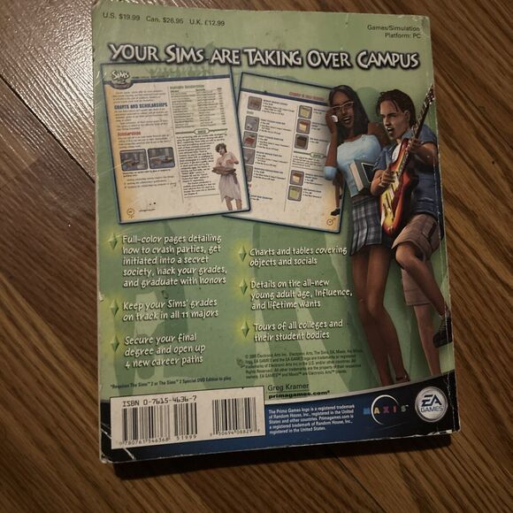 Sims 2 University by Greg Kramer and Prima Temp Authors Staff (2005, Trade... - Picture 2 of 4